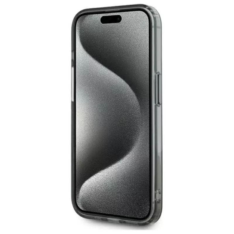 Karl Lagerfeld KLHMP15LHLSCHK iPhone 15 Pro 6.1 Hardcase IML Metal Choupette Head MagSafe Schwarz