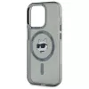 Karl Lagerfeld KLHMP15LHLSCHK iPhone 15 Pro 6.1 Hardcase IML Metal Choupette Head MagSafe Schwarz