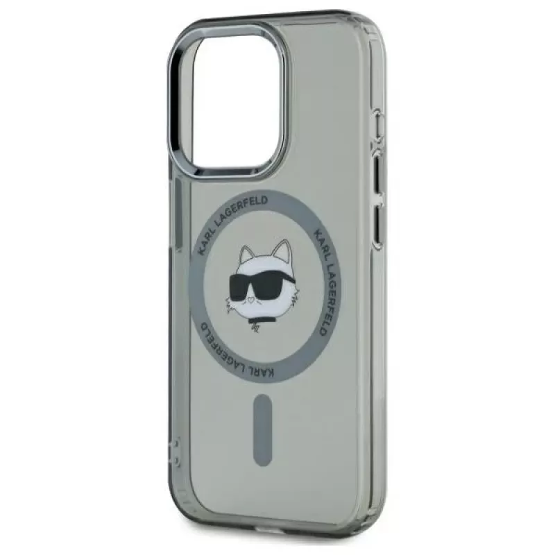 Karl Lagerfeld KF002417 iPhone 15 Pro Max 6,7 inch Black Hardcase IML Metal Choupette Head MagSafe