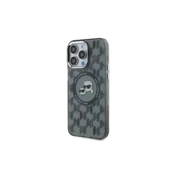 Karl Lagerfeld KLHMP15LHMCKMHK iPhone 15 Pro 6,1 inch Black IML Monogram Karl & Choupette Head MagSafe Case