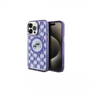Karl Lagerfeld KLHMP15XHMCKMHU iPhone 15 Pro Max 6,7 inch Lila IML Monogram Karl & Choupette Head MagSafe Rückseitenhülle