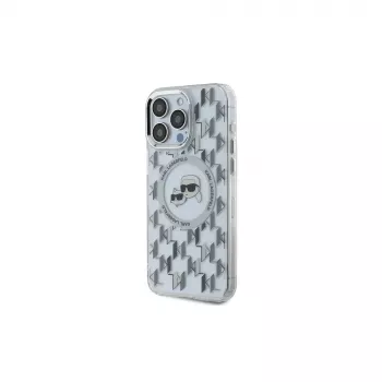 Karl Lagerfeld KLHMP15LHMCKMHT iPhone 15 Pro 6.1 Transparent IML Monogram Karl & Choupette Head MagSafe Case