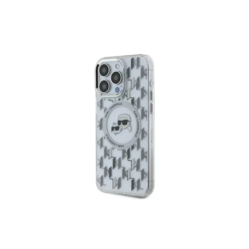 Karl Lagerfeld KLHMP15XHMCKMHT iPhone 15 Pro Max 6,7 inch Transparent IML Monogram Karl & Choupette Head MagSafe Case