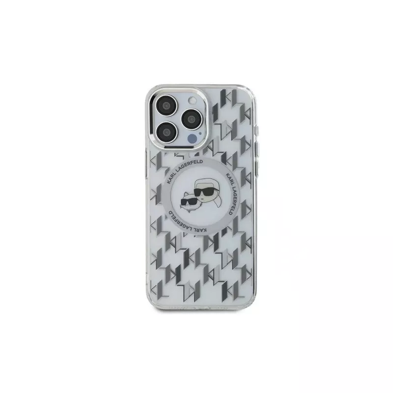Karl Lagerfeld KLHMP15XHMCKMHT iPhone 15 Pro Max 6,7 inch Transparent IML Monogram Karl & Choupette Head MagSafe Case