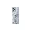 Karl Lagerfeld KLHMP15LLGKCSGH iPhone 15 Pro 6.1 Hard Case Transparent Liquid Glitter Karl & Choupette Head MagSafe