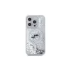 Karl Lagerfeld KLHMP15LLGKCSGH iPhone 15 Pro 6.1 Hard Case Transparent Liquid Glitter Karl & Choupette Head MagSafe