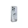 Karl Lagerfeld KLHMP15LLGKCSGH iPhone 15 Pro 6.1 Hard Case Transparent Liquid Glitter Karl & Choupette Head MagSafe