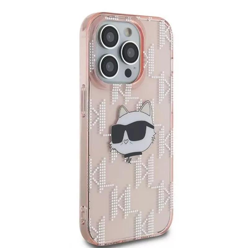 Karl Lagerfeld KLHCP14XHKLPCHP iPhone 14 Pro Max 6,7 inch Pink Hardcase IML Choupette Head & Monogram