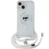Karl Lagerfeld KLHMP13MHCCHNT iPhone 13 / 14 / 15 6.1 Hardcase Transparent IML Choupette Head & Cord Magsafe