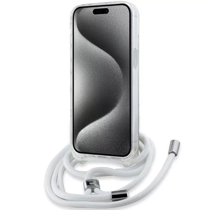 Karl Lagerfeld KLHMP13MHCCHNT iPhone 13 / 14 / 15 6.1 Hardcase Transparent IML Choupette Head & Cord Magsafe