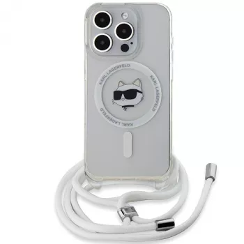 Karl Lagerfeld KLHMP13XHCCHNT iPhone 13 Pro Max 6.7 Hard Case Transparent IML Choupette Head & Cord Magsafe