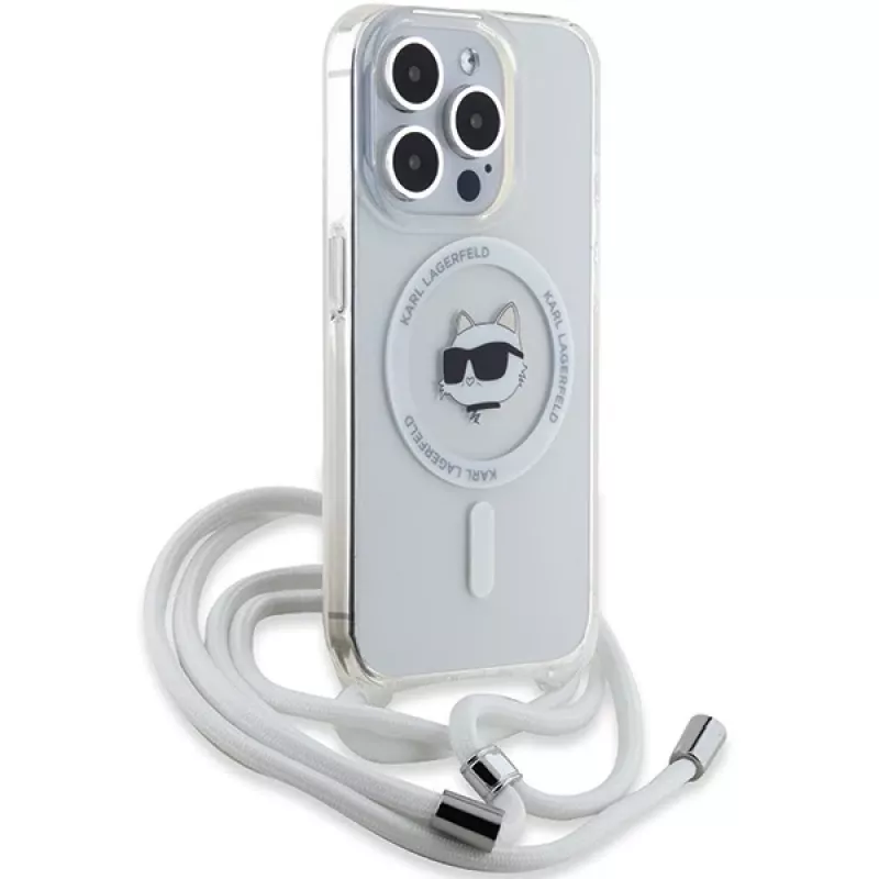 Karl Lagerfeld KLHMP14XHCCHNT iPhone 14 Pro Max 6.7 Hardcase Transparent IML Choupette Head & Cord Magsafe