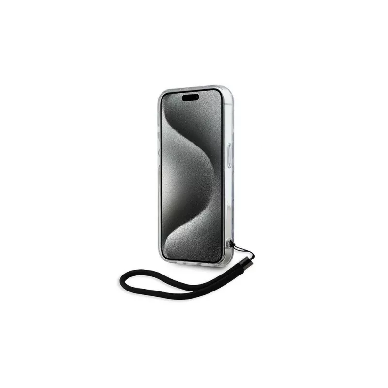 Karl Lagerfeld Zebra With Cord Rückseitenabdeckung für Apple iPhone 15 Pro Max 6,7 Lila
