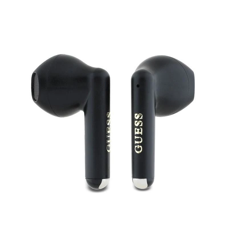 Guess GUTWSJ14ESGKTWS True Wireless Bluetooth 5.3 In-Ear-Kopfhörer mit Ladecase, Schwarz, Classic Logo Print