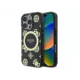 Guess GUHMP16LH4PYEEK Hardcase für Apple iPhone 16 Pro 6,3 inch Schwarz Peony On 4G Background IML MagSafe
