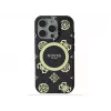 Guess GUHMP16LH4PYEEK Hardcase für Apple iPhone 16 Pro 6,3 inch Schwarz Peony On 4G Background IML MagSafe