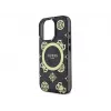 Guess GUHMP16LH4PYEEK Hardcase für Apple iPhone 16 Pro 6,3 inch Schwarz Peony On 4G Background IML MagSafe