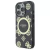 Guess GUHMP16XH4PYEEK Hardcase für iPhone 16 Pro Max 6,9 inch Schwarz Peony auf 4G Hintergrund MagSafe