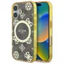 Guess GUHMP16SH4PYEEW Hard Case für Apple iPhone 16 6,1 inch Braun Peony On 4G Background MagSafe