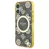 Guess GUHMP16SH4PYEEW Hard Case für Apple iPhone 16 6,1 inch Braun Peony On 4G Background MagSafe