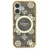 Guess GUHMP16SH4PYEEW Hard Case für Apple iPhone 16 6,1 inch Braun Peony On 4G Background MagSafe