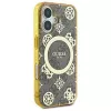 Guess GUHMP16SH4PYEEW Hard Case für Apple iPhone 16 6,1 inch Braun Peony On 4G Background MagSafe