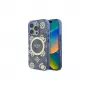 Guess GUHMP16LH4PYEEB iPhone 16 Pro 6.3 Blau Hardcase IML Peony On 4G Background MagSafe