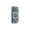 Guess GUHMP16LH4PYEEB iPhone 16 Pro 6.3 Blau Hardcase IML Peony On 4G Background MagSafe