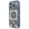 Guess GUHMP16XH4PYEEB iPhone 16 Pro Max 6,9 inch Blue Hardcase IML Peony On 4G Background MagSafe