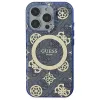 Guess GUHMP16XH4PYEEB iPhone 16 Pro Max 6,9 inch Blue Hardcase IML Peony On 4G Background MagSafe