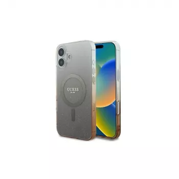 Guess IML Glitter Gradient MagSafe Case für iPhone 16 (Braun)