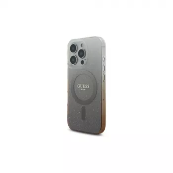 Guess IML Glitter Gradient MagSafe Case für Apple iPhone 16 Pro (Braun)