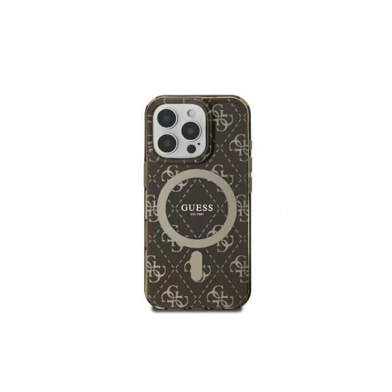 Guess GUHMP16LH4DTEW iPhone 16 Pro 6.3 Hardcase IML 4G Background MagSafe Braun
