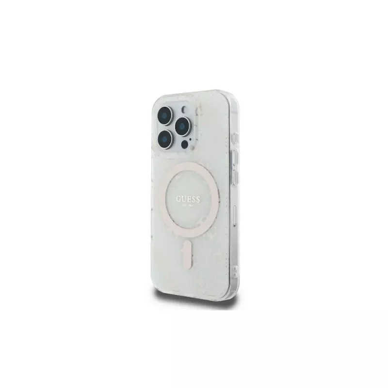 Guess GUHMP16LH4DTEH iPhone 16 Pro 6,3 inch Weiße Hardcase IML 4G Background MagSafe