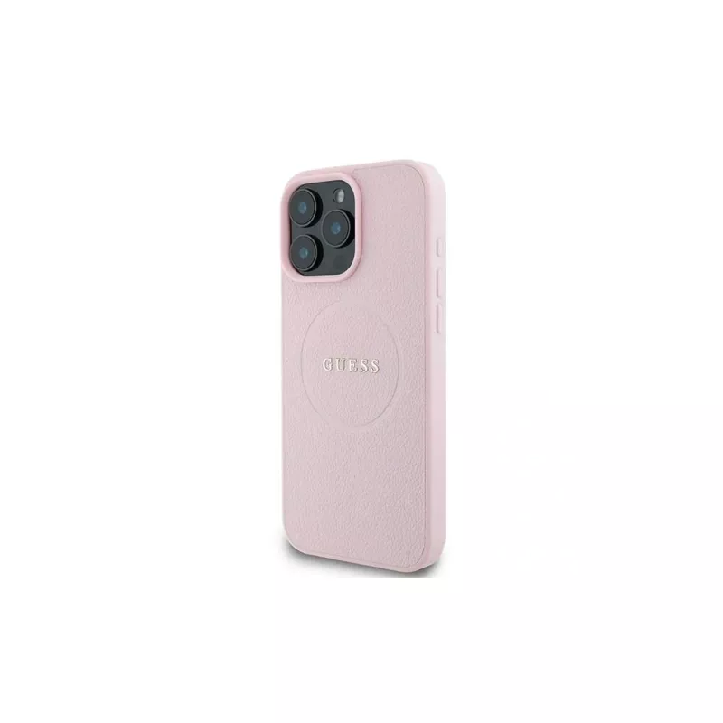 Guess Grained Ring Hardcase für Apple iPhone 15 Pro Max 6,7 inch Pink MagSafe