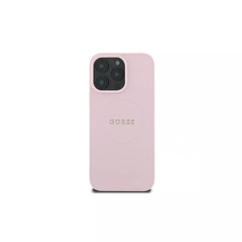 Guess Grained Ring Hardcase für Apple iPhone 15 Pro Max 6,7 inch Pink MagSafe