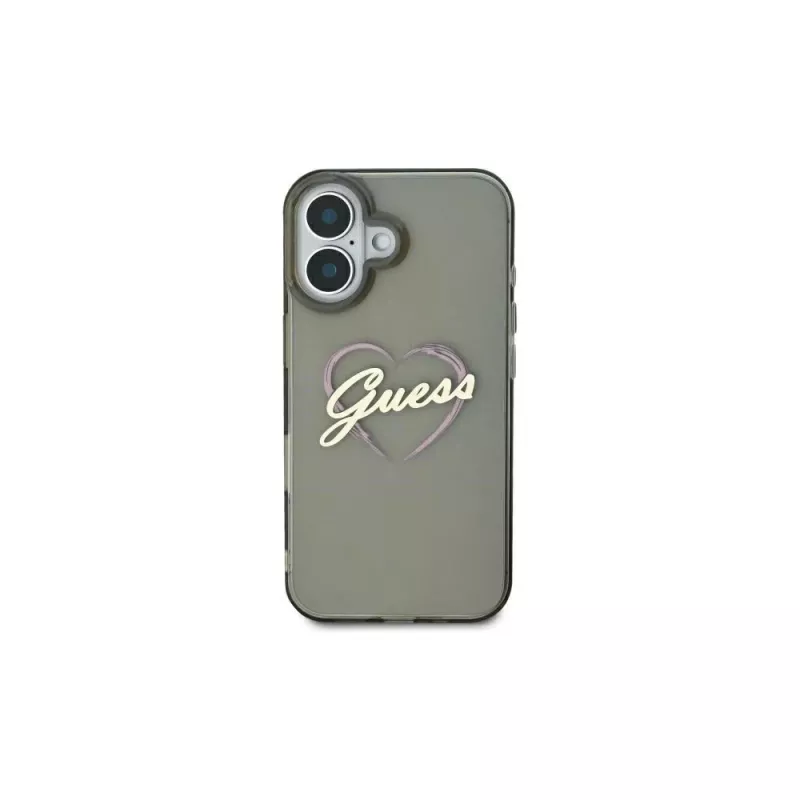 Guess GUHCP16SHCHGSPK Hardcase für iPhone 16 6,1 inch IML Heart Schwarz