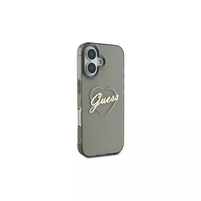 Guess GUHCP16SHCHGSPK Hardcase für iPhone 16 6,1 inch IML Heart Schwarz