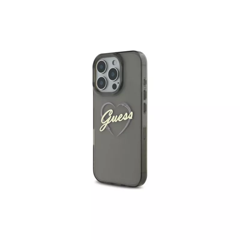 Guess GUHCP16LHCHGSPK Hard Case für Apple iPhone 16 Pro 6,3 inch Schwarz IML Heart