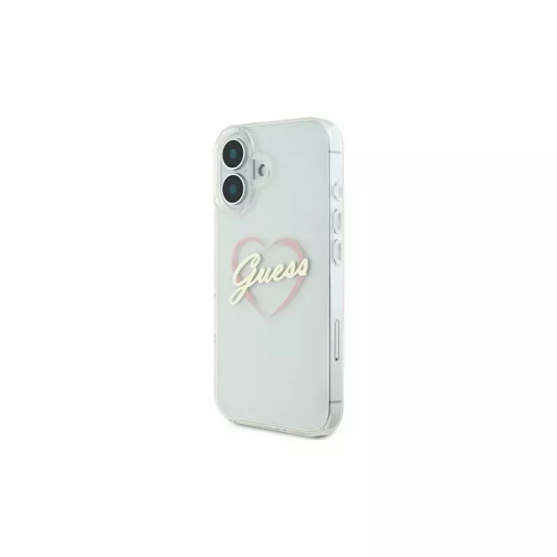 Guess GUHCP16SHCHGSPT Hardcase für Apple iPhone 16 6,1 inch Transparent IML Heart