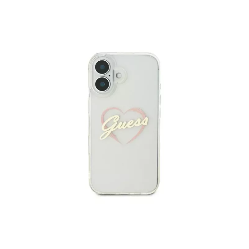 Guess GUHCP16SHCHGSPT Hardcase für Apple iPhone 16 6,1 inch Transparent IML Heart