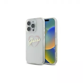 Guess GUHCP16LHCHGSPT IML Heart Hard Case für Apple iPhone 16 Pro 6,3, Transparent