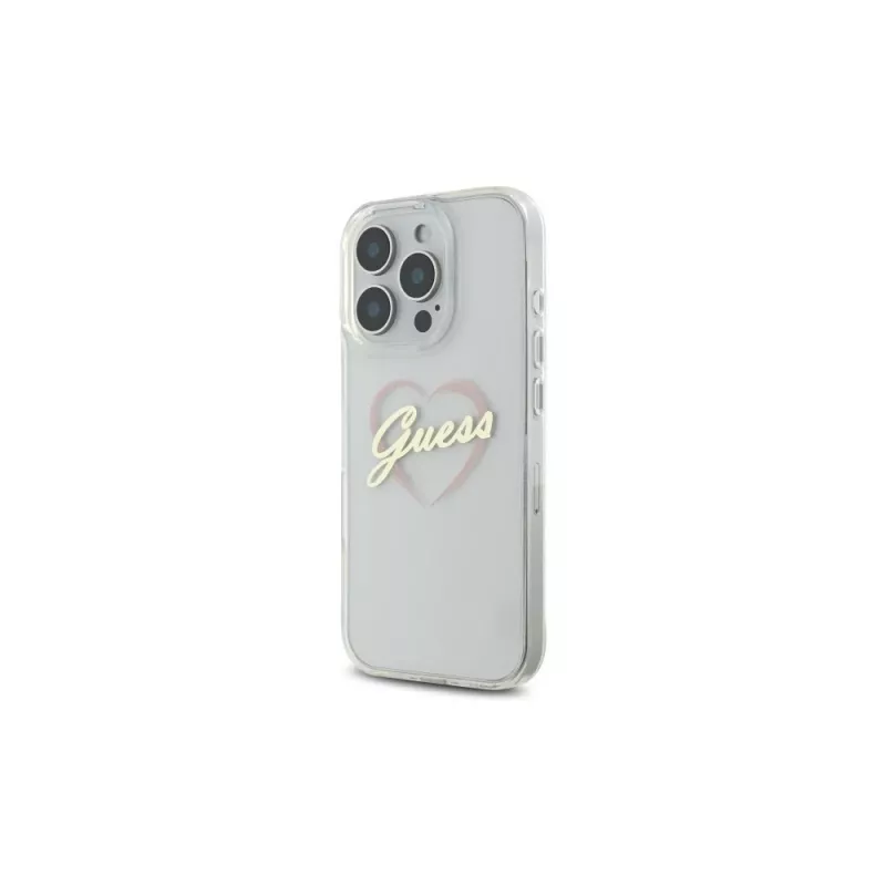 Guess GUHCP16LHCHGSPT IML Heart Hard Case für Apple iPhone 16 Pro 6,3, Transparent