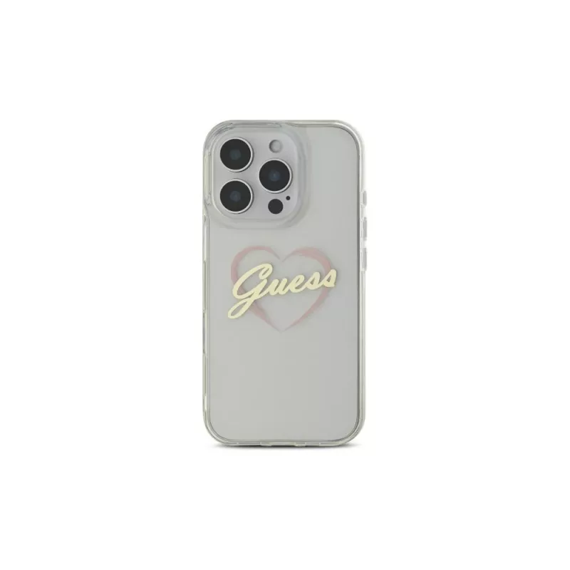 Guess GUHCP16LHCHGSPT IML Heart Hard Case für Apple iPhone 16 Pro 6,3, Transparent