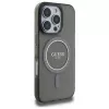 Guess GUHMP16LHFGEREK Hardcase IML Glitter Circle MagSafe für iPhone 16 Pro 6.3 Schwarz