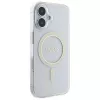 Guess GUHMP16MHFGERET iPhone 16 Plus 6,7 inch Transparente Hardcase IML Glitter Circle MagSafe