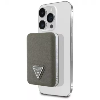GUESS Grained Triangle Wireless Power Bank 5000mAh 15W USB-C MagSafe Braun