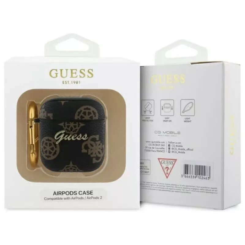 Guess GUA2PG4GPK AirPods 1/2 Cover Black 4G Hook