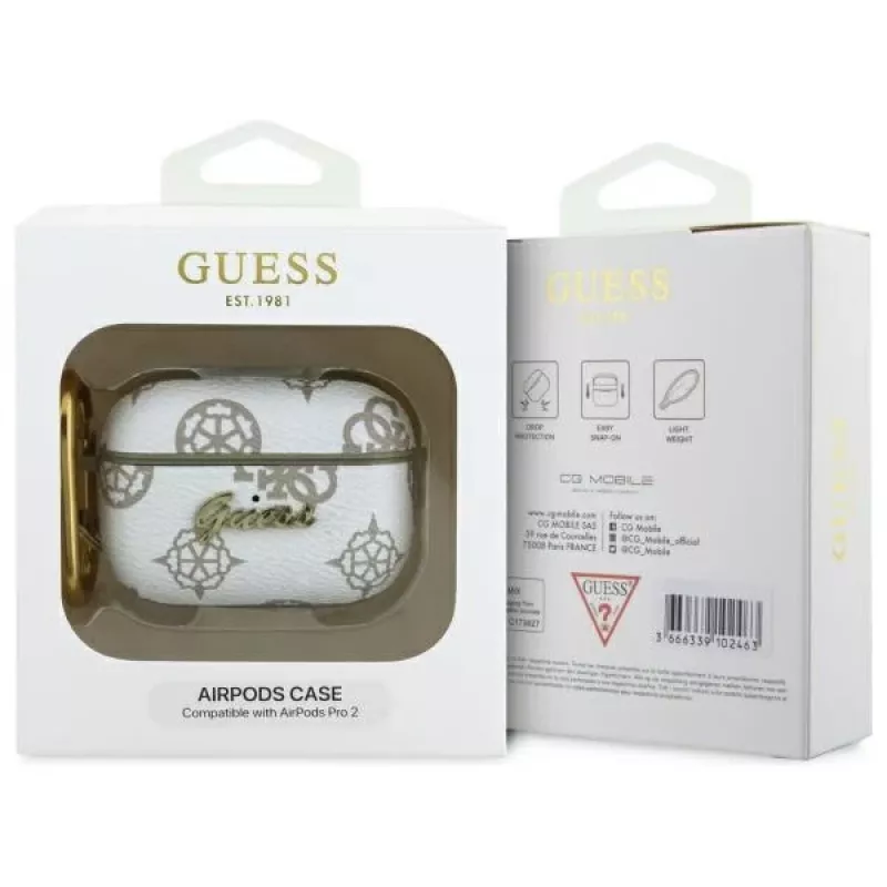 Guess GUAP2PG4GPH AirPods Pro 2 (2022/2023) Cover White 4G Hook