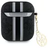 Guess GUA2P4RPSK AirPods 1/2 Cover Black 4G Printed Stripes Charm